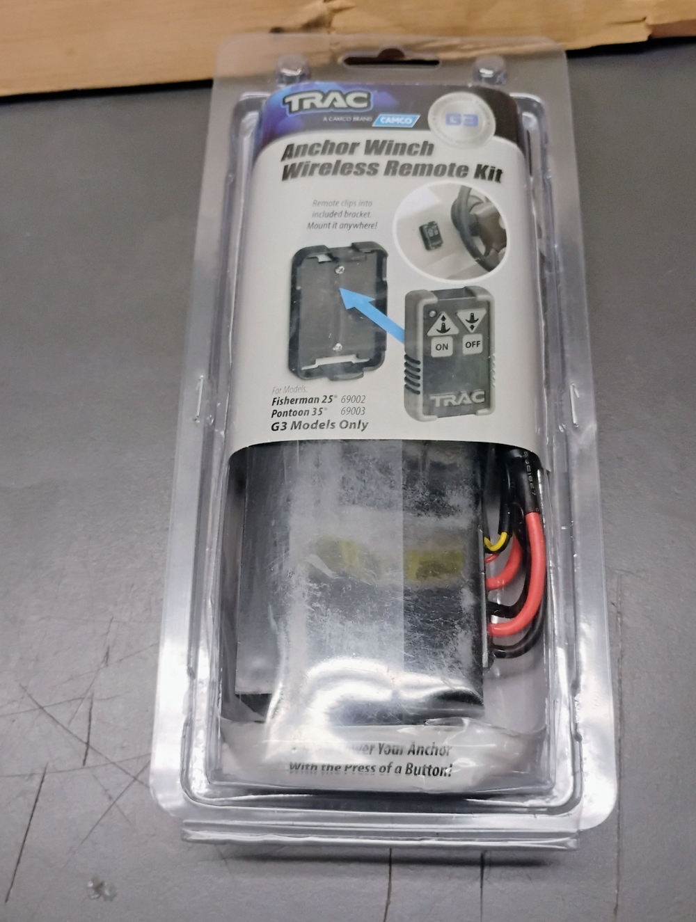 Trac Anchor Winch Wireless Remote Kit - Black, Red & Yellow Wiring